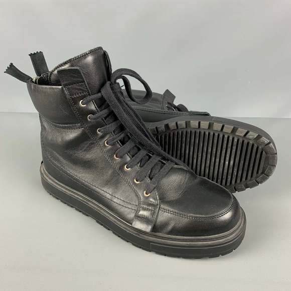 KRIS VAN ASSCHE Black Solid Leather Boots - Picture 5 of 8